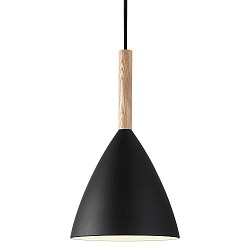 design for the people by Nordlux Pendant luminaire PURE 20, height 35cm, shade � 20cm, pendulum 300cm, E27, black