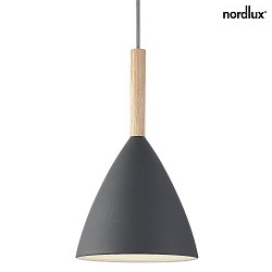 design for the people by Nordlux Pendant luminaire PURE 20, height 35cm, shade  20cm, pendulum 300cm, E27, gray