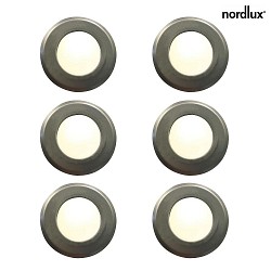 Nordlux LED Einbauleuchte UNE 6-KIT LED Außenleuchte, 4W, 3000K, IP67, Edelstahl
