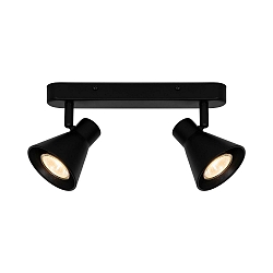 Aufbau-Spot EIK, 2-flammig, IP20, 2x GU10 (exkl.), drehbar und schwenkbar, schwarz matt