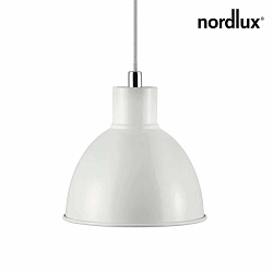 Nordlux Pendant luminaire POP MAXI E27, height 28.5cm, shade Ø 35cm, pendulum 200cm, E27, white