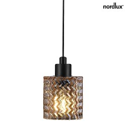 Nordlux Pendant luminaire HOLLYWOOD, height 17.7cm, shade  10.8cm, pendulum 300cm, E27, amber / black