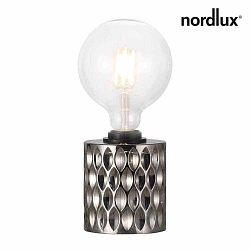 Nordlux Table lamp HOLLYWOOD, height 12.8cm, shade Ø 10.8cm, E27, smoky glass / black