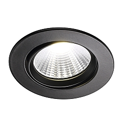 LED Einbaustrahler FREMONT, 1er Set, 36�, 4,5W, 2700K, 345lm, IP23, dimmbar, schwarz