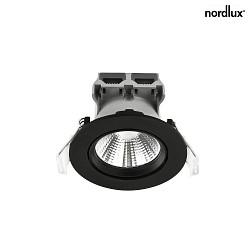 Nordlux LED Recessed Downlight FREMONT IP23 Set of 3, each  8.5cm, 5.5W 2700K 345lm 36, swiveling 12, black