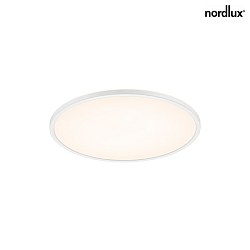 Nordlux LED Wand-/Deckenleuchte BRONX 42, Ø 42.4cm, Höhe 2.3cm, 22W 4000K 2100lm 120°, Weiß