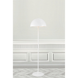 Stehleuchte ELLEN 40, IP20, � 40cm / H�he 140cm, E27, 150cm Textilkabel mit Fu�schalter, wei� / Metall-Schirm