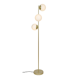 Stehleuchte LILLY, 3x E14, IP20, messing / Glas opalwei�