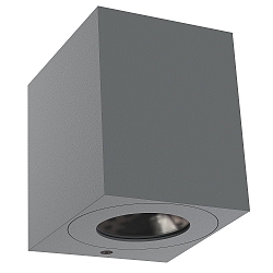 LED Outdoor Wandleuchte CANTO KUBI 2, IP44, 12W 3000K 500lm 2x75�, grau