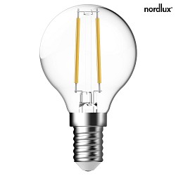 LED Filament light bulb, E14, G45, 1,2W, 2700K, 140lm, glass clear