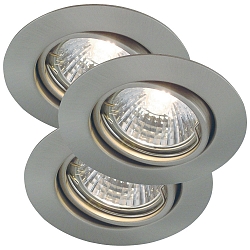Einbaustrahler 3er Set TRITON 3-KIT, 3x GU10, 2700K, IP23, Stahl geb�rstet