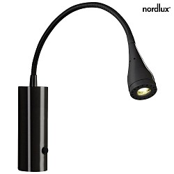 Nordlux LED Wall spotlight MENTO, 3W LED, 3000K, 130lm, IP20, flexible arm, black