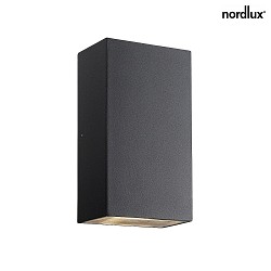 Nordlux LED Außenleuchte ROLD LED Wandleuchte, eckig, 2x 5W LED, 3000K, 750lm, IP44, schwarz