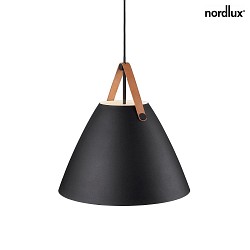 design for the people by Nordlux Pendelleuchte STRAP 48, 48cm, E27, IP20, Metall, schwarz