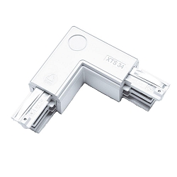 Zubeh�r f�r 3-Phasen Stromschiene GLOBALtrac� PRO - L-Verbinder XTS 34 - Links (Stromf�hrung innen), Wei�