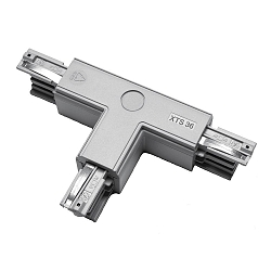Zubeh�r f�r 3-Phasen Stromschiene GLOBALtrac� PRO - T-Verbinder XTS 36 - Rechts (Stromf�hrung au�en), Grau