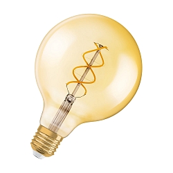LED Vintage Spiral-Filament-Globe 1906 GOLD CL G125 ND, E27, 5W 2000K 250lm 300�