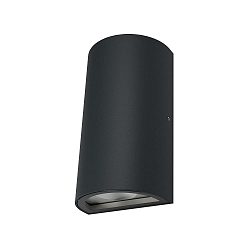 LED Au�enwandleuchte ENDURA� STYLE UP/DOWN, halbrund, IP44 IK03, 12W 3000K 700lm 2x100�, Aluminium / Glas, Dunkelgrau