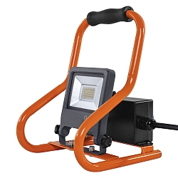 floodlight WORKLIGHTS R-STAND SOCKET (GEN 2) 20W with switch, tiltable, with socket IP44, grey, orange 