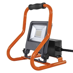 floodlight WORKLIGHTS R-STAND SOCKET (GEN 2) 30W with switch, tiltable, with socket IP44, grey, orange 