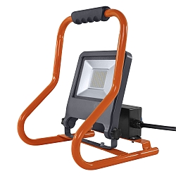 floodlight WORKLIGHTS R-STAND SOCKET (GEN 2) 50W with switch, tiltable, with socket IP44, grey, orange 