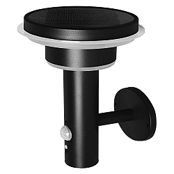 LED Solar-Wandleuchte ENDURA� STYLE SOLAR WALL SENSOR DOUBLE CIRCLE, IP44, 6W 3000K, mit Modus-Schalter, Schwarz