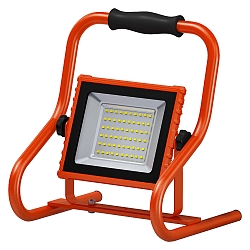 battery work lamp WORKLIGHT BATTERY R-STAND with switch, tiltable, with USB charging function, with handle IP44, grey, orange