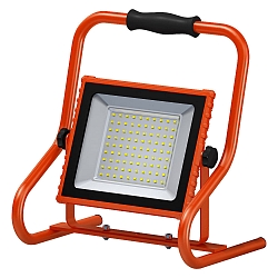 battery work lamp WORKLIGHT BATTERY R-STAND with switch, tiltable, with USB charging function, with handle IP44, grey, orange