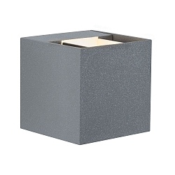LED Au�enwandleuchte CYBO, IP65, eckig, 8x8cm, 2x 3W 2700K, Winkel verstellbar von 40-120�, grau