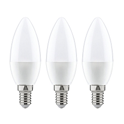 3er-Set LED Kerzenlampe, E14, 4W 2700K 250lm, wei� / opal, Kerzenform