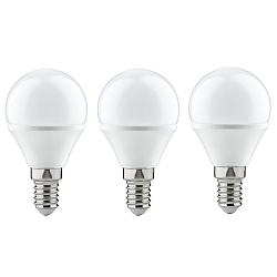 3er-Set LED Tropfenlampe, E14, 4W 2700K 250lm, wei� / opal, Tropfenform