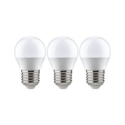 3er-Set LED Tropfenlampe G45, 230V, E27, 5.5W 2700K 470lm, wei� / opal