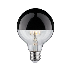 LED Deko-Filament G95 Kopfspiegel SCHWARZCHROM, � 9.5cm, 230V, E27, 6.5W 2700K 600lm, dimmbar