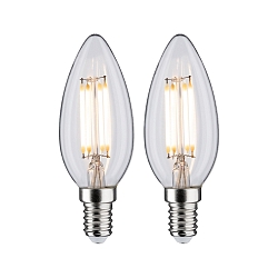 2er-Set LED Filament Kerzenform C35, 230V, E14, 4.5W 2700K 470lm, klar