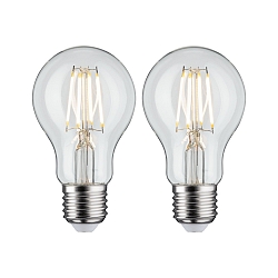 2er-Set LED Filament Birnenlampe, 230V, E27, 5W 2700K 470lm, klar