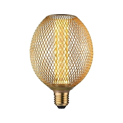 LED Deko-Filament METALLIC GLOW GLOBE SPIRAL, E27, 4.2W 1800K 200lm, Metallkorb, schaltbar, Messing