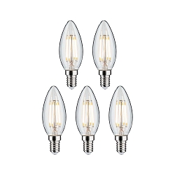 LED Leuchtmittel Kerze E14, 5W, 2700K, 470lm, 5er Pack, klar