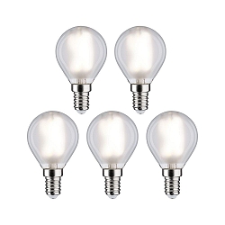 LED Filamentlampe Tropfenform E14, 470lm, 5W, 4000K, 5er Pack, matt