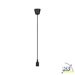 Paulmann Pendulum with E27 socket and fabric cable black, 1 flame 1x 20W