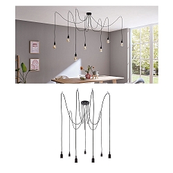 Pendelleuchte NEORDIC KETIL, 7-flammig, 7x E27 max. 20W, individuell, schwarz