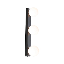 Decken-/Wandleuchte GOVE Balken Badleuchte, 3x G9, IP44, Glas satiniert, schwarz matt