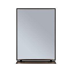 mirror with lighting MIRO 45 X 60CM square, tunable white, with shelf IP44, black matt 