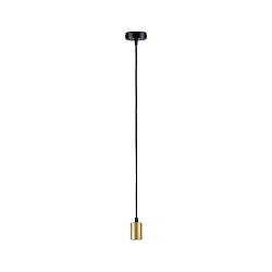 Badezimmer-Pendelleuchte RAVI, IP44, 230V, 1x E27 (Mix & Match), Pendel 30-150cm, Metall / Textilkabel, schwarz / Gold