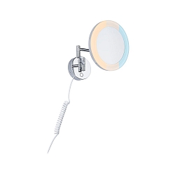 mirror with lighting MASUA IP44 - 3X ZOOM 3-fold, round, with flex arm, CCT Switch, tiltable IP44 / IP20, chrome 