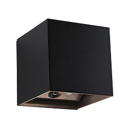 LED Akku Wandleuchte NYARA UP&DOWN, eckig, 2x 1W, 3000K, 330lm, IP44, schwarz