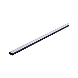 Zubeh�r f�r MaxLED Strips - Profil BASE, IP20, Alu schwarz eloxiert / Kunststoff satin, mit wei�em Diffusor, 100cm