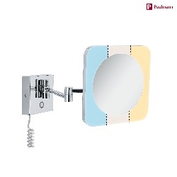 LED Kosmetikspiegel HomeSpa JORA, IP44, 230V, 3.3W, WhiteSwitch, mit Touch-Schalter, Chrom / Weiß