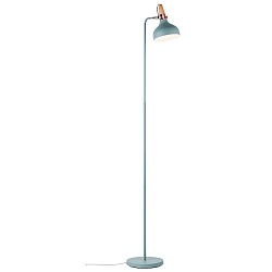 Stehleuchte NEORDIC JUNA, 1-flammig, Softgr�n / Kupfer / Holz