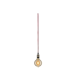 Pendelleuchte NEORDIC ELDAR, inkl. Stecker + Schnurschalter, 230V, E27 max. 20W, 500cm, Metall, Rot / Br�niert