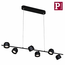 pendant luminaire PURIC PANE I 6 flames IP20, black dimmable